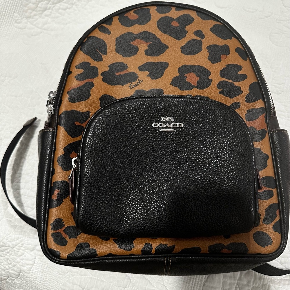 Coach animal print backpack purse